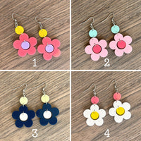 Drop Flower Earrings Multiple Color Options