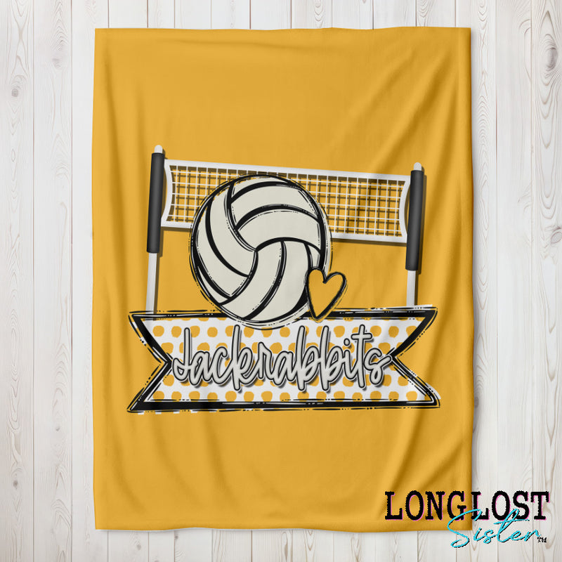 Volleyball Team Spirit Yellow Custom Blanket | Long Lost Sister Boutique