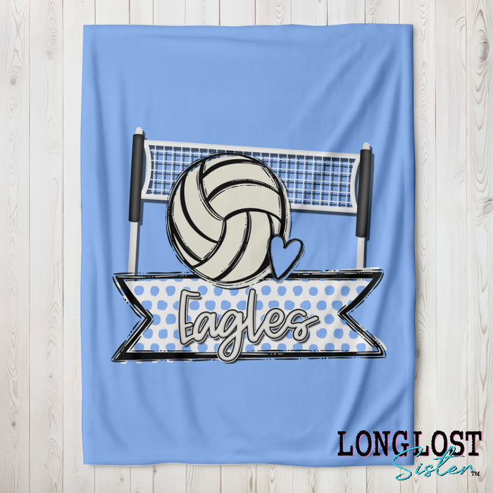 Volleyball Team Spirit Columbia Blue Custom Blanket | Long Lost Sister Boutique