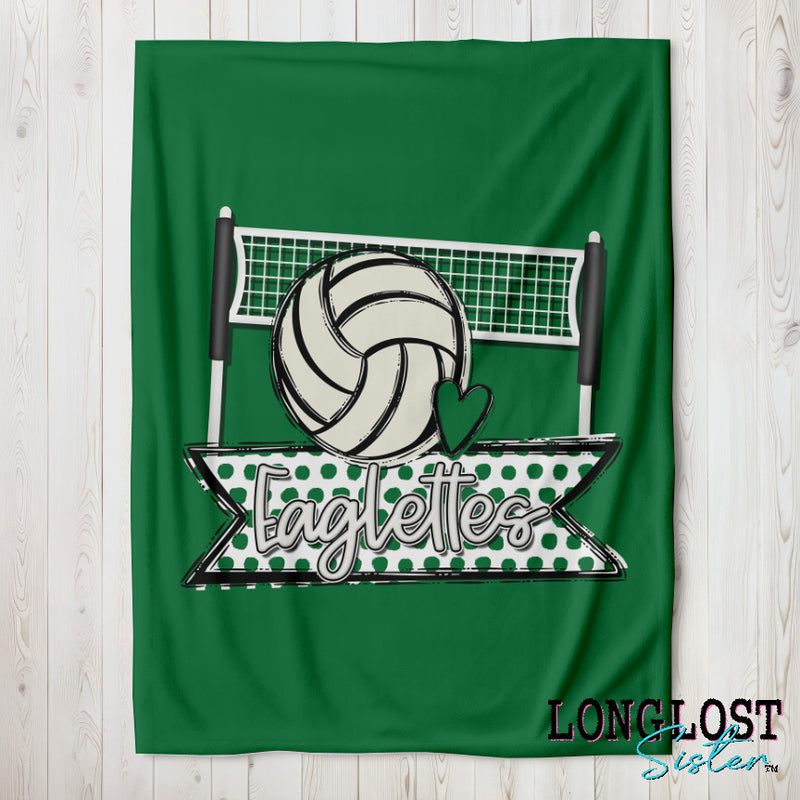 Volleyball Team Spirit Green Custom Blanket | Long Lost Sister Boutique