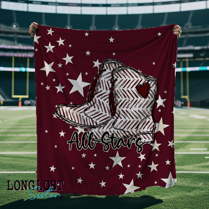 Drill Team Maroon School Spirit Custom Blanket | Long Lost Sister Boutique