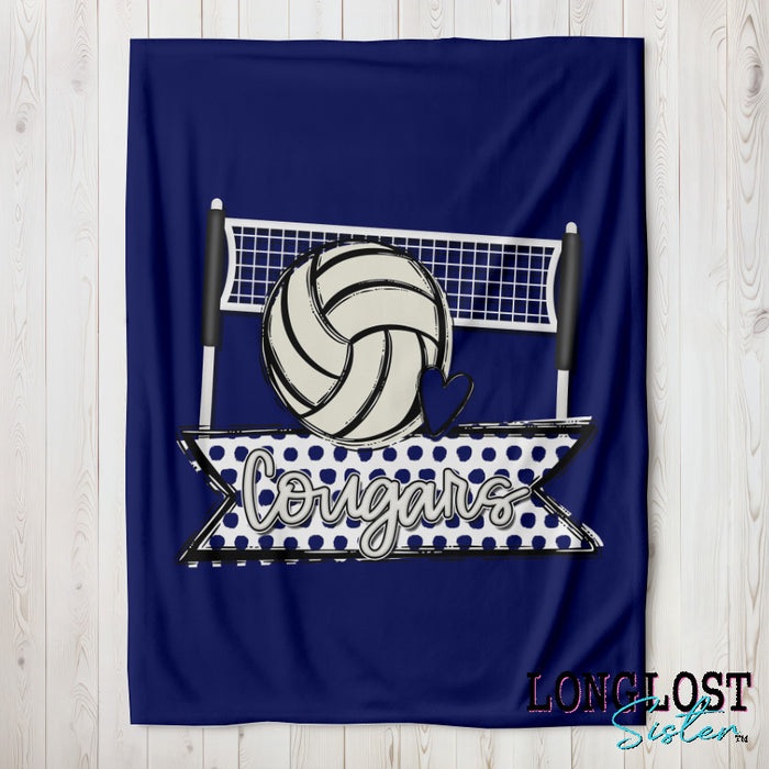 Volleyball Team Spirit Navy Custom Blanket | Long Lost Sister Boutique