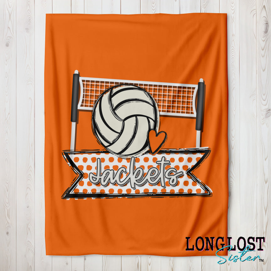 Volleyball Team Spirit Orange Custom Blanket | Long Lost Sister Boutique