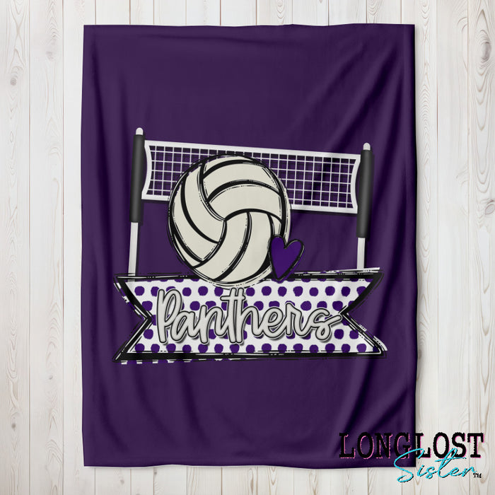 Volleyball Team Spirit Purple Custom Blanket | Long Lost Sister Boutique