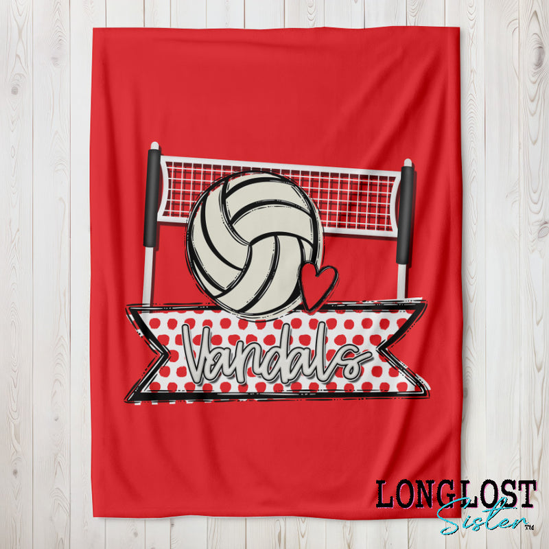 Volleyball Team Spirit Red Custom Blanket | Long Lost Sister Boutique