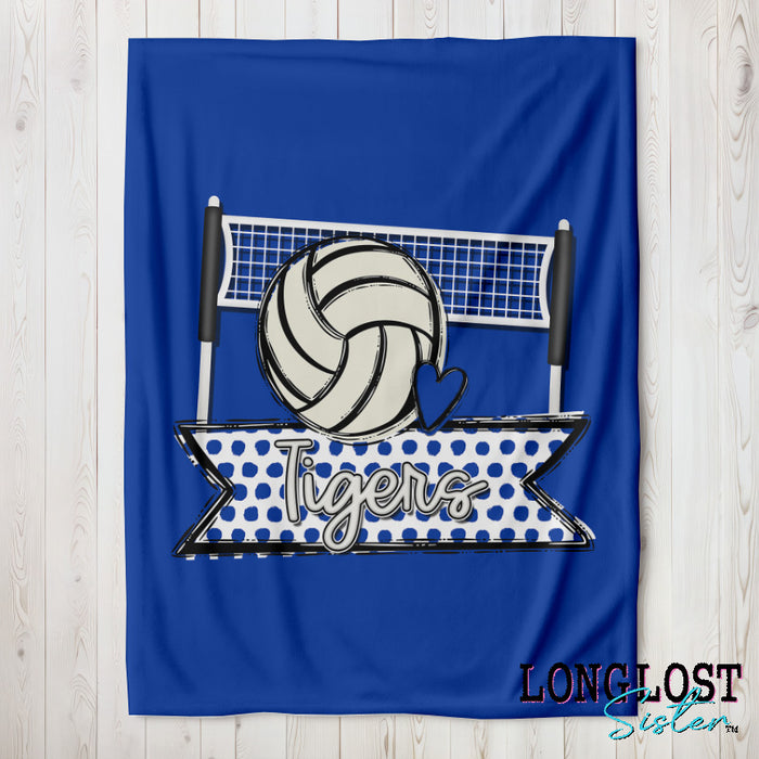 Volleyball Team Spirit Royal Blue Custom Blanket | Long Lost Sister Boutique