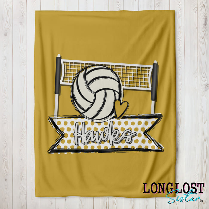 Volleyball Team Spirit Vegas Gold Custom Blanket | Long Lost Sister Boutique