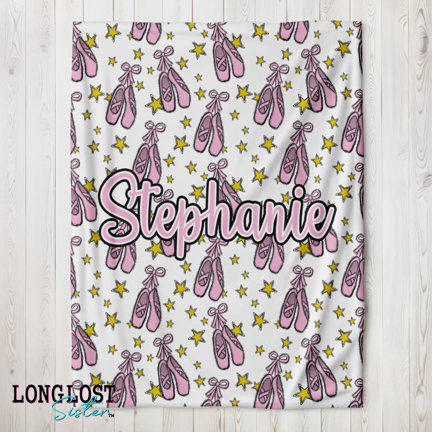 Personalized Ballet Slippers Blanket | Long Lost Sister Boutique