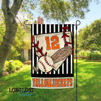 Baseball Personalized Team Name Number & Color Garden Flag | Long Lost Sister Boutique