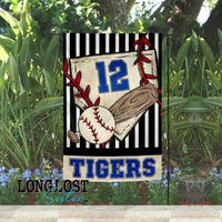 Baseball Personalized Team Name Number & Color Garden Flag | Long Lost Sister Boutique