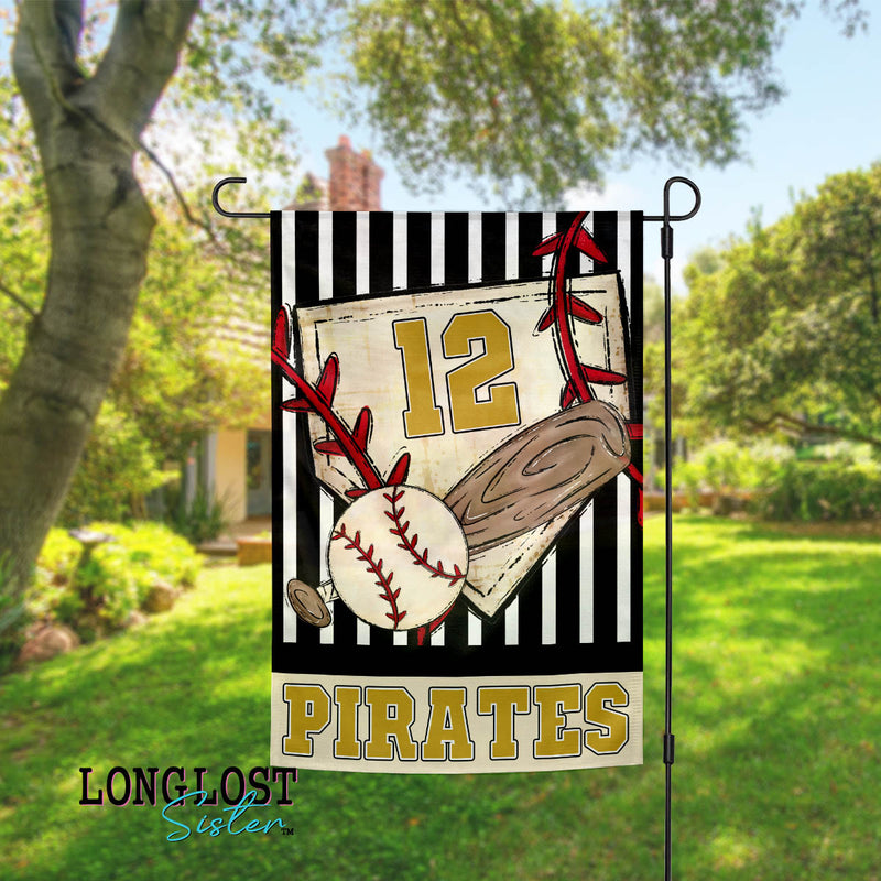 Baseball Personalized Team Name Number & Color Garden Flag | Long Lost Sister Boutique