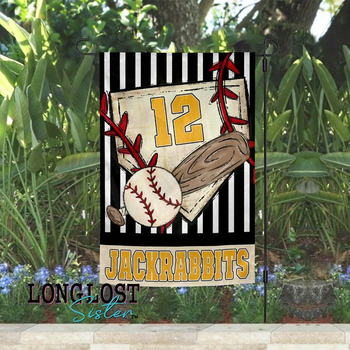 Baseball Personalized Team Name Number & Color Garden Flag | Long Lost Sister Boutique