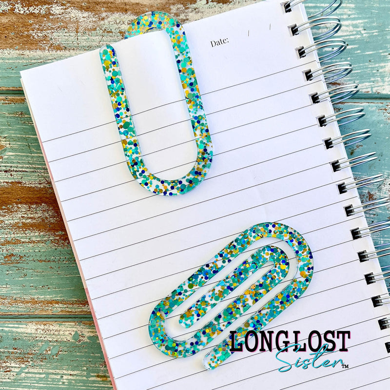 Blue & Turquoise Jumbo Paper Clips Set | Long Lost Sister Boutique