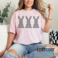 Checker Bunny Graphic T-shirt | Long Lost Sister Boutique