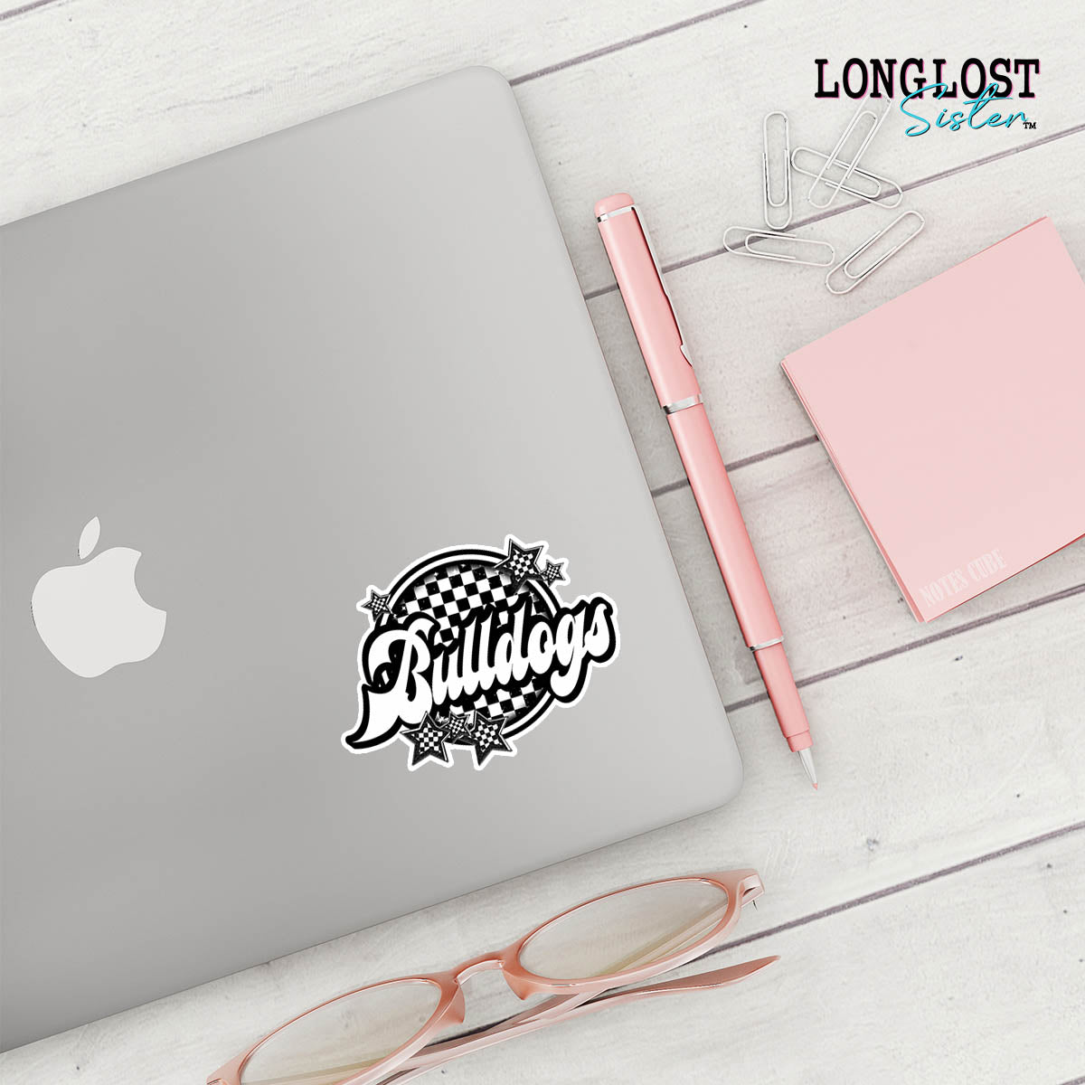 Checker & Stars Custom Mascot Team Decal | Long Lost Sister Boutique