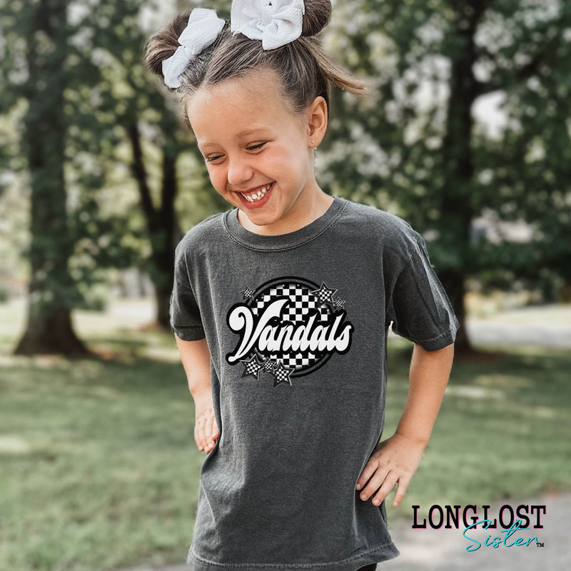 Checker Custom Mascot Kids T-shirt | Long Lost Sister Boutique