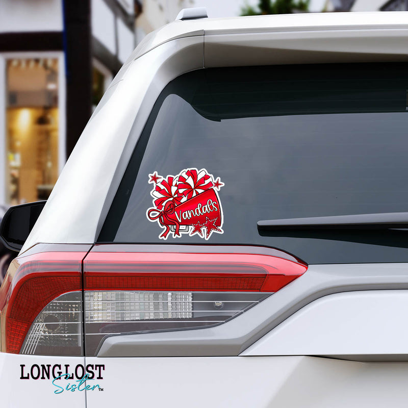 Cheer Megaphone & Stars Custom Team Decal | Long Lost Sister Boutique