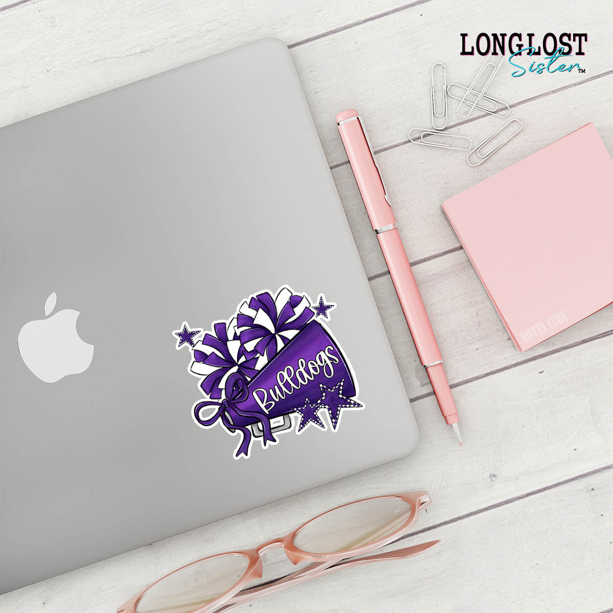 Cheer Megaphone & Stars Custom Team Decal | Long Lost Sister Boutique