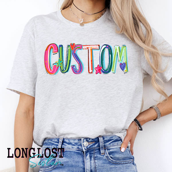 Custom Cheery Alpha Graphic Tee | Long Lost Sister Boutique