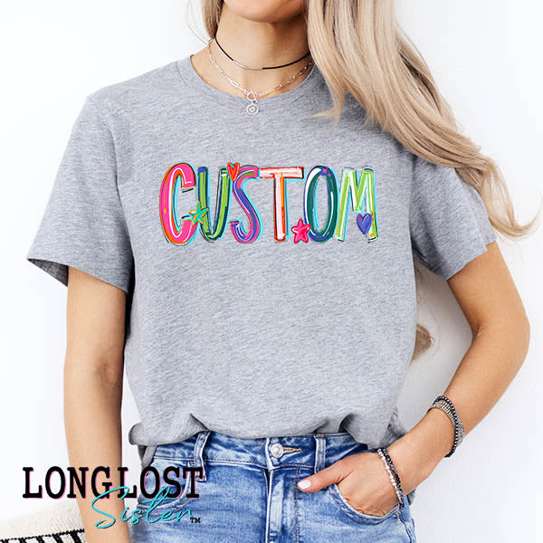 Custom Cheery Alpha Graphic Tee | Long Lost Sister Boutique