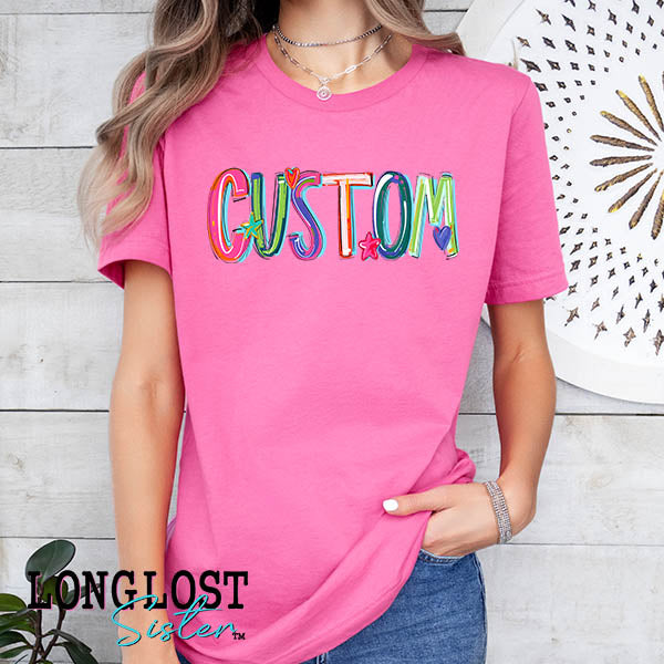 Custom Cheery Alpha Graphic Tee | Long Lost Sister Boutique