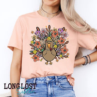 Floral Turkey Fall Graphic Tee | Long Lost Sister Boutique