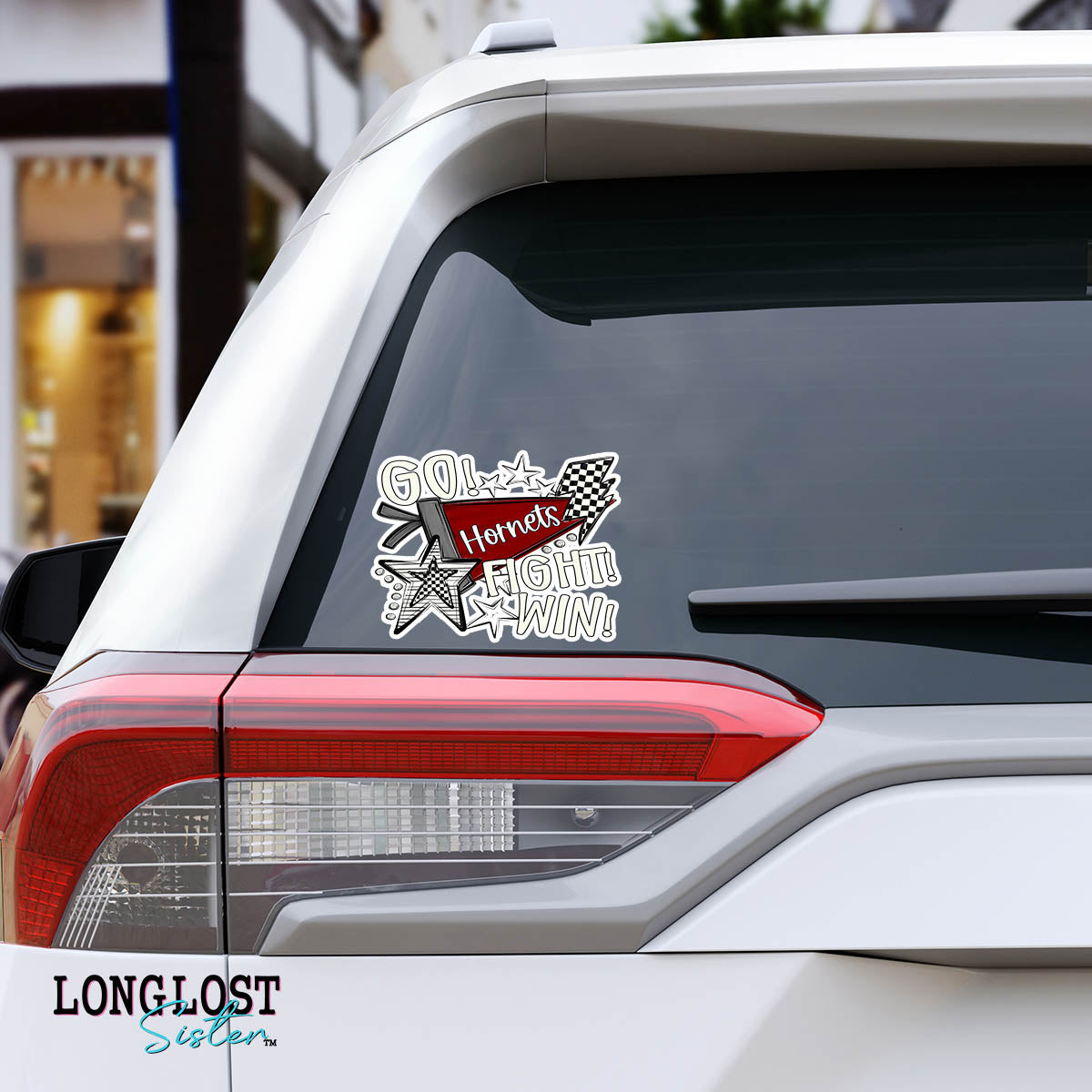 Go Fight Win Pennant Custom Team Mascot Decal | Long Lost Sister Boutique