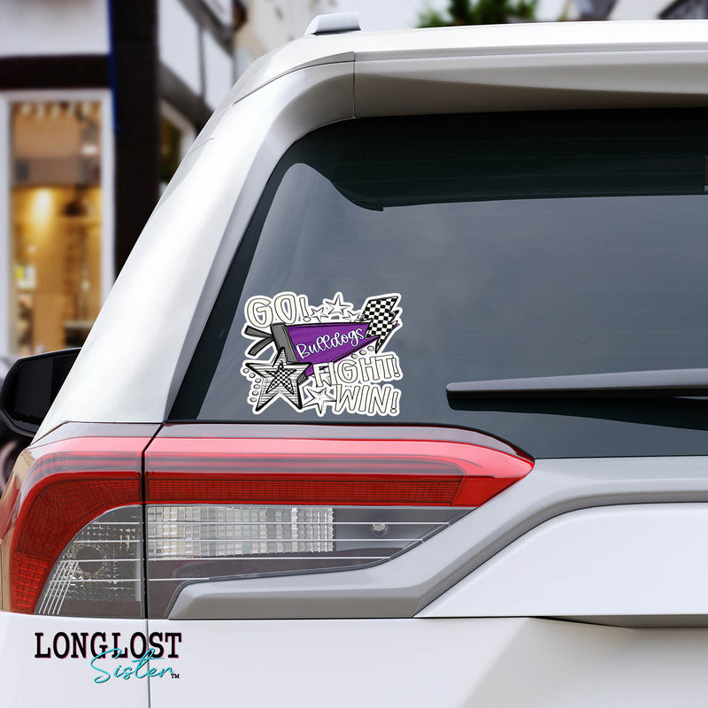 Go Fight Win Pennant Custom Team Mascot Decal | Long Lost Sister Boutique