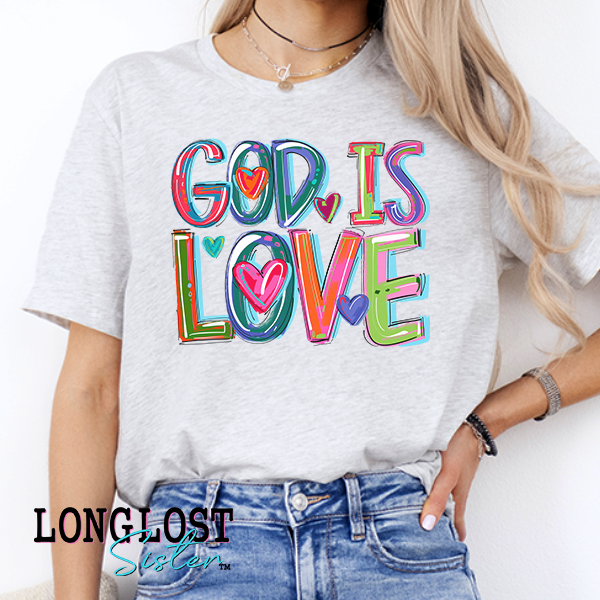 God is Love Cheery Graphic Tee | Long Lost Sister Boutique