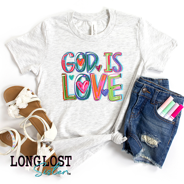 God is Love Cheery Kids T-shirt | Long Lost Sister Boutique