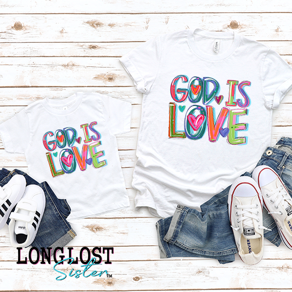 God is Love Cheery Matching Mama & Mini T-shirts | Long Lost Sister Boutique