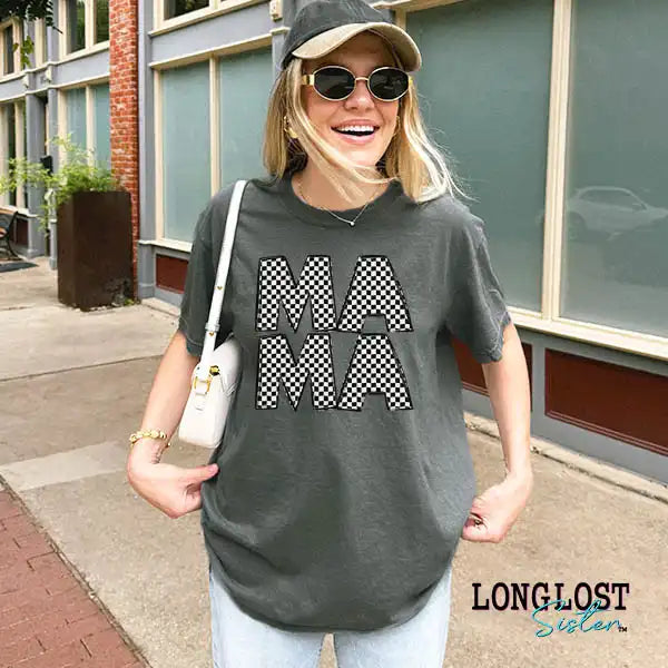 Retro Checker Mama Graphic Tee | Long Lost Sister Boutique