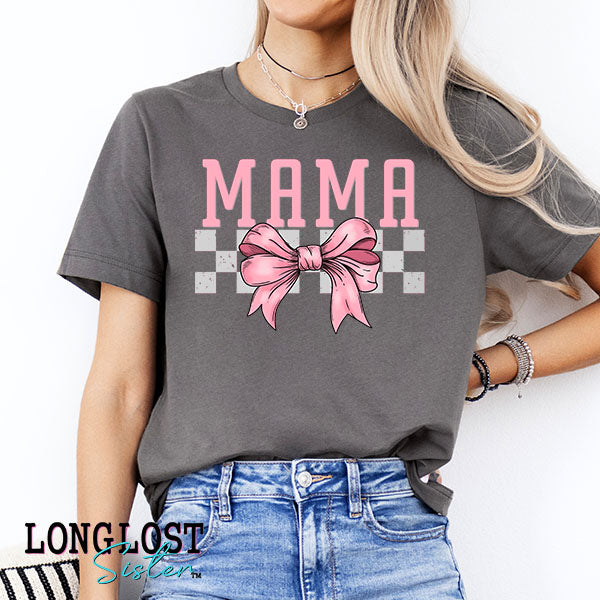 Mama Pink Bow Graphic Tee