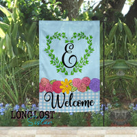 Welcome Floral Monogrammed Garden Flag | Long Lost Sister Boutique