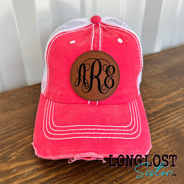 Personalized Monogram Distressed Ball Cap long lost sister boutique