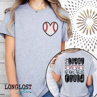 My Heart Is On That Field Baseball & Softball Graphic Tee