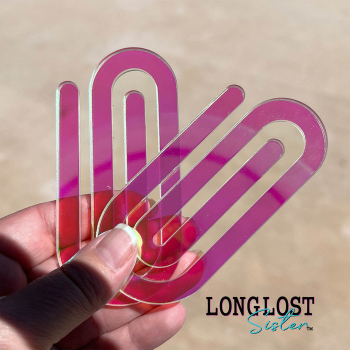  Pink Iridescent Jumbo Paper Clips - Set of 2 | Long Lost Sister Boutique