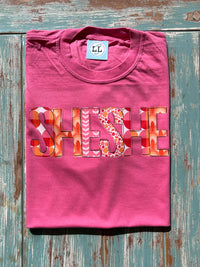 Custom Mama Family Name Orange Pop Graphic Tee | Long Lost Sister Boutique