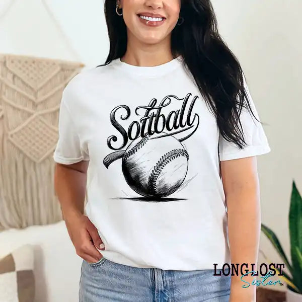 Softball Sketch Graphic Tee | Long Lost Sister Boutique