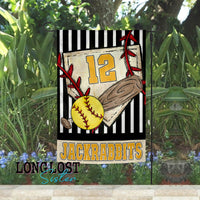 Softball Personalized Team Name Number & Color Garden Flag | Long Lost Sister Boutique