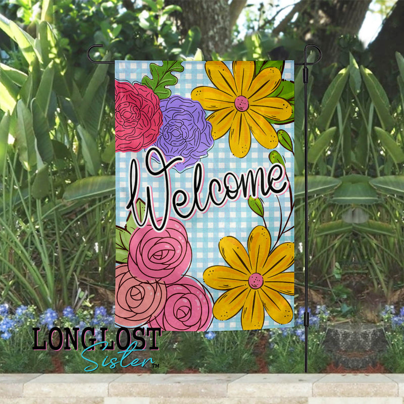 Welcome Floral Spring Thoughts Garden Flag | Long Lost Sister Boutique