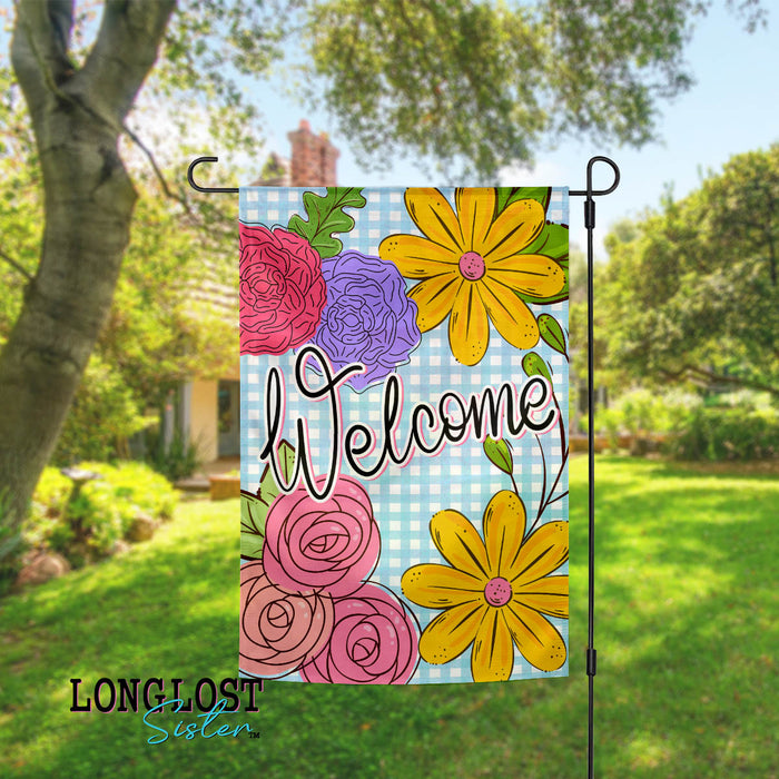 Welcome Floral Spring Thoughts Garden Flag | Long Lost Sister Boutique