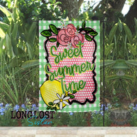 Sweet Summer Time Lemon and Flowers Garden Flag