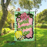 Sweet Summer Time Lemon and Flowers Garden Flag