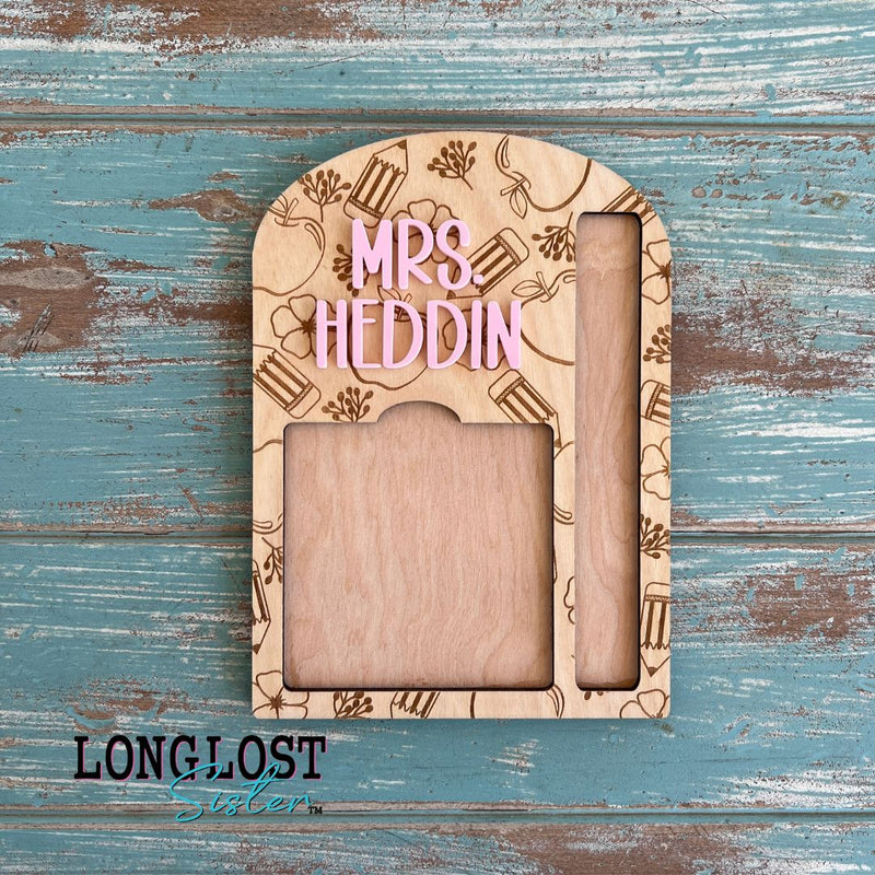 Teacher Personalized Sticky Note & Pen Holder | Long Lost Sister Boutique