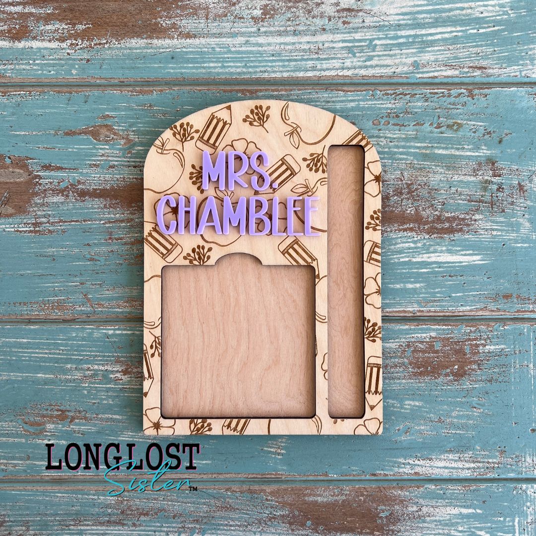 Teacher Personalized Sticky Note & Pen Holder | Long Lost Sister Boutique