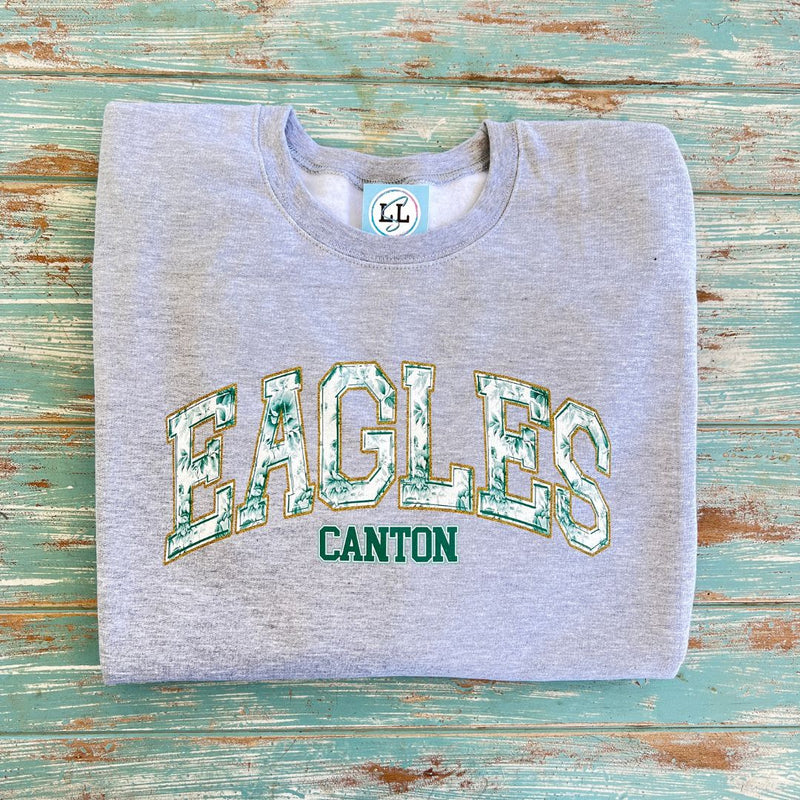 Canton Eagles Toile Green Sweatshirt | Long Lost Sister Boutique