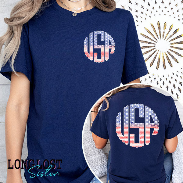 USA Stars & Strips Monogram Graphic Tee