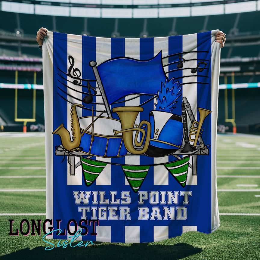 Marching Band Royal Blue Custom Blanket | Long Lost Sister Boutique