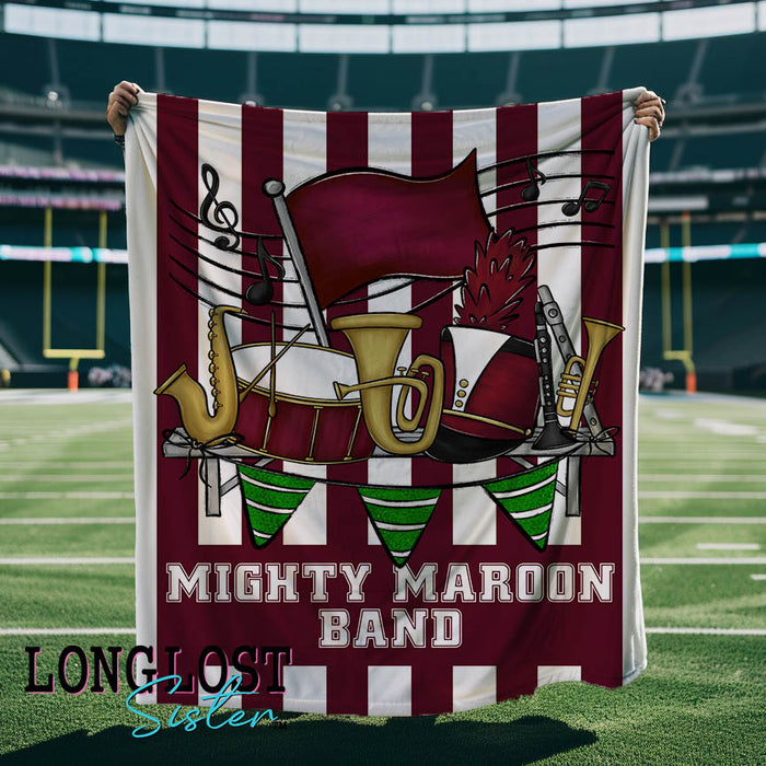 Marching Band Maroon Custom Blanket | Long Lost Sister Boutique